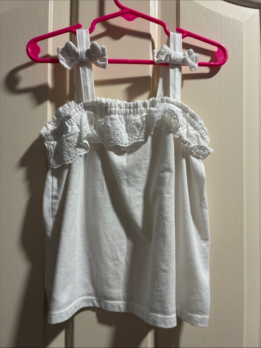 The Children's Place White Eyelet Ruffle Tank Top